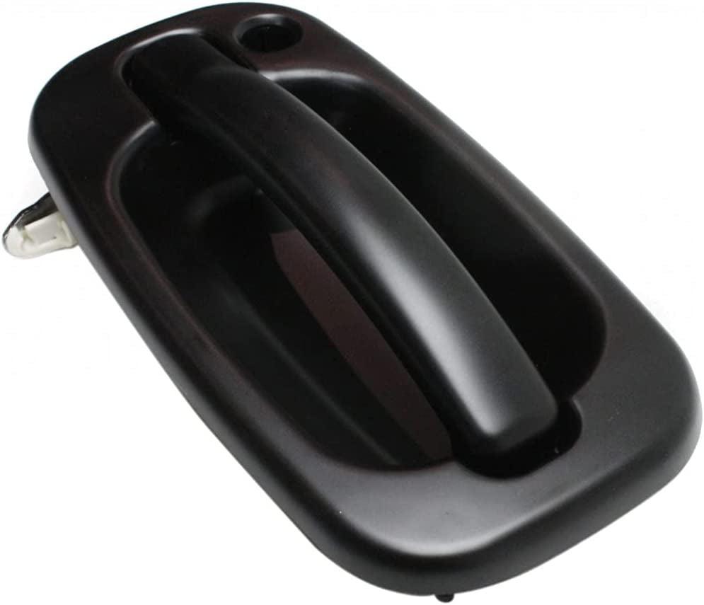 for Chevy Silverado 1500 HD Exterior Door Handle Front Driver Side Smooth Black 2001-2006 | with Key Hole | Trim: LS/LT | GM1310140 | 15150735