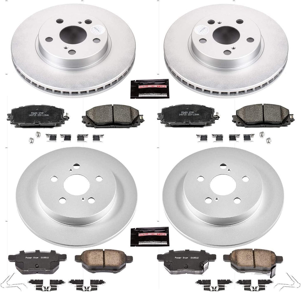 Front and Rear CRK5871 Geomet Coated Brake Rotor and Pad Kit