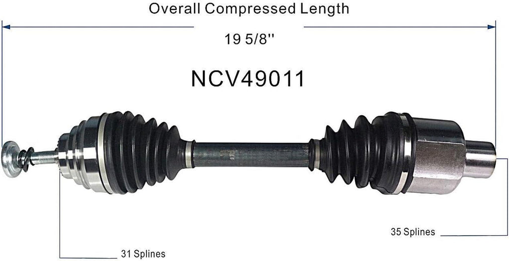 NCV49011 CV Axle Shaft Assembly - Right Front (Passenger Side)