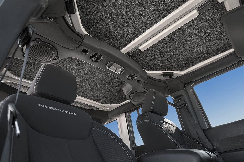 - Jeep Headliner | 2007 - 2010 Jeep Wrangler JK UNLTD 4 Door, Custom Cut, Grey - 4 Pc. | HLJK074DRK