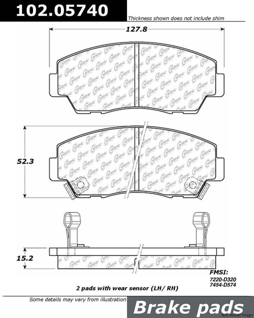 Centric Front Disc Brake Pad for B2200, B2600, B2000 (102.05740)