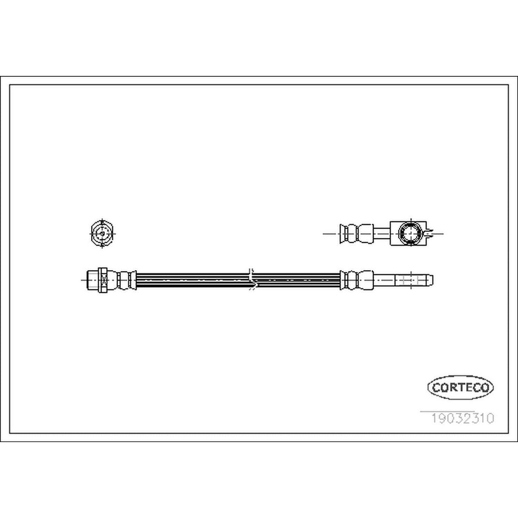 Corteco Brake Hydraulic Hose for Exeo, A4, A4 Quattro, S4, RS4 19032310