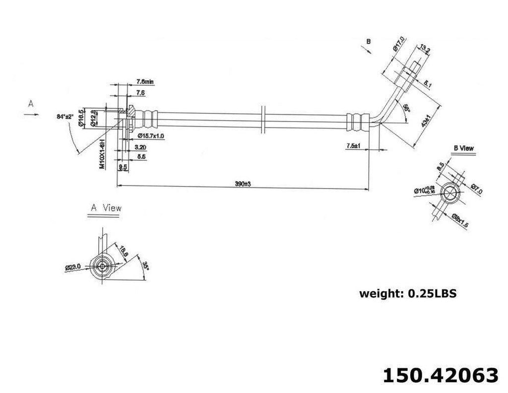Centric Brake Hydraulic Hose for Frontier, Xterra 150.42063