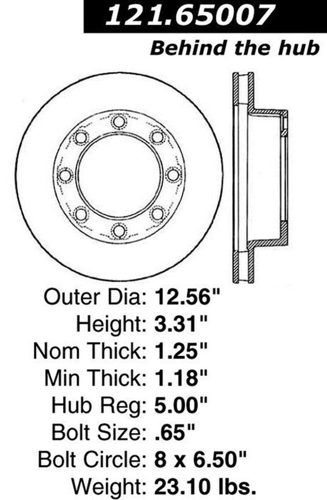 Centric Front Disc Brake Rotor for 1976-1979 F-250 (121.65007)