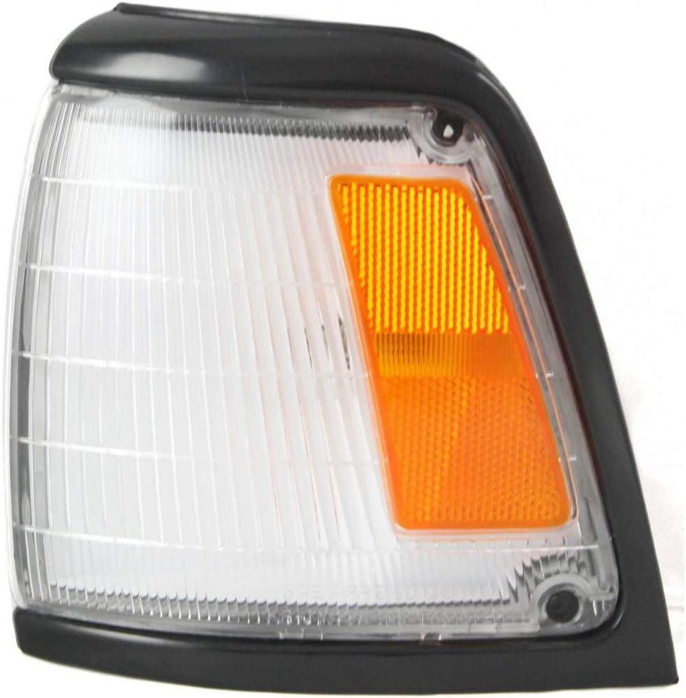 For Toyota Pickup Corner Light 1992 93 94 1995 Driver Side | Clear & Amber Lens | 2WD | W/Black Trim | TO2520125 | 8162035080
