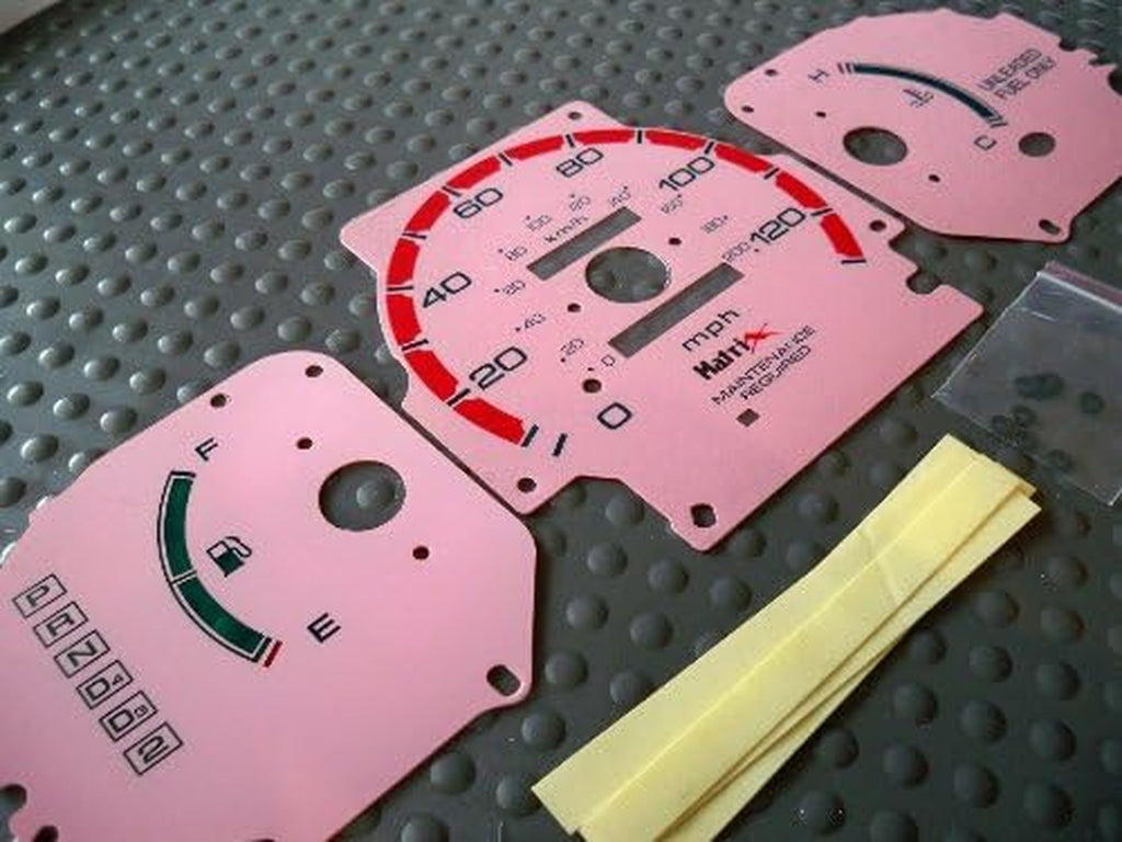 96 97 98 99 00 Honda Civic DX Automatic Transmission at Gauges Cluster Face Red Pink