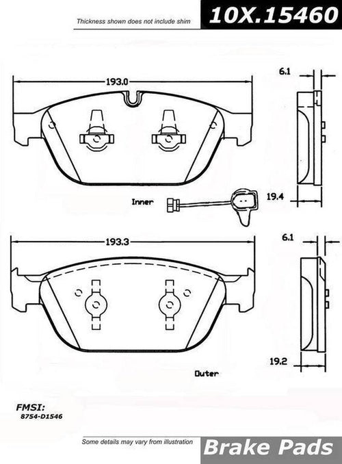 Centric Front Disc Brake Pad for A8 Quattro, SQ5, A8 (104.15460)