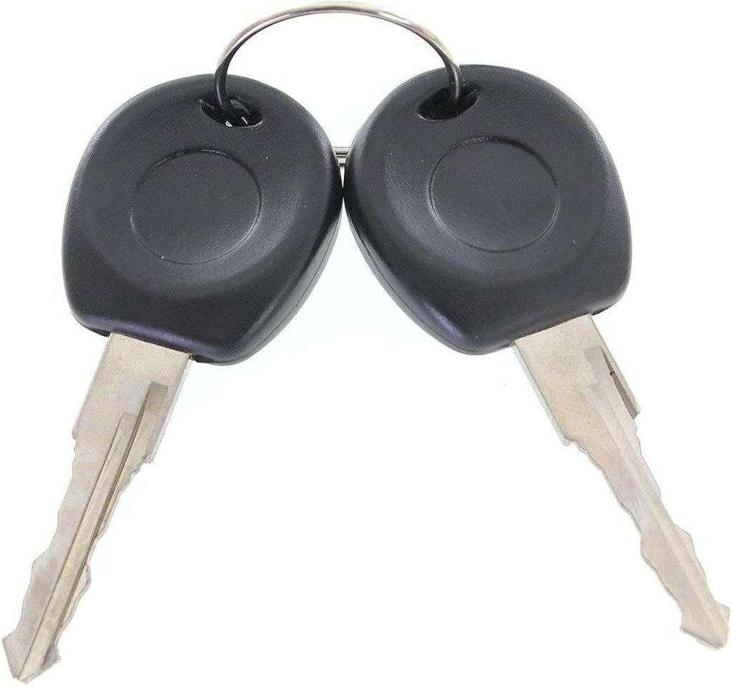 Front Exterior Door Handle Compatible with 1992-1997, 1999-2003 Volkswagen Eurovan Zinc Smooth, Metal, with Key Set, Set of 2, Driver and Passenger Side