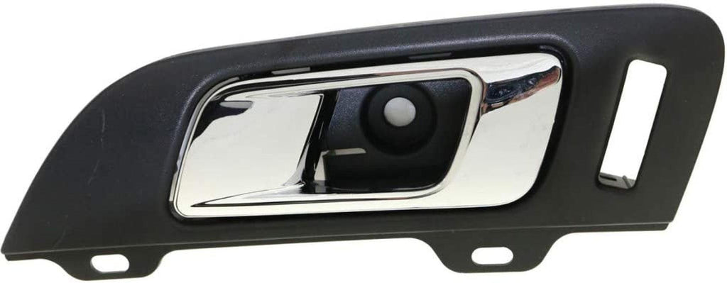 for Lincoln MKS Interior Door Handle Front, Driver Side Black Bezel with Chrome Lever (2009-2016) | with Door Lock Hole| Trim: Base/Ecoboost