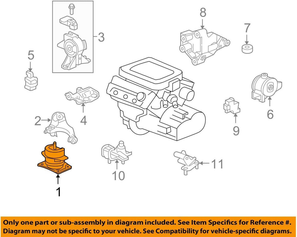 Genuine  50830-SJC-A01 Front Engine Mounting Rubber Assembly