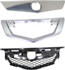 Grille Assembly SET Compatible with 2009-2011 Acura TL Chrome