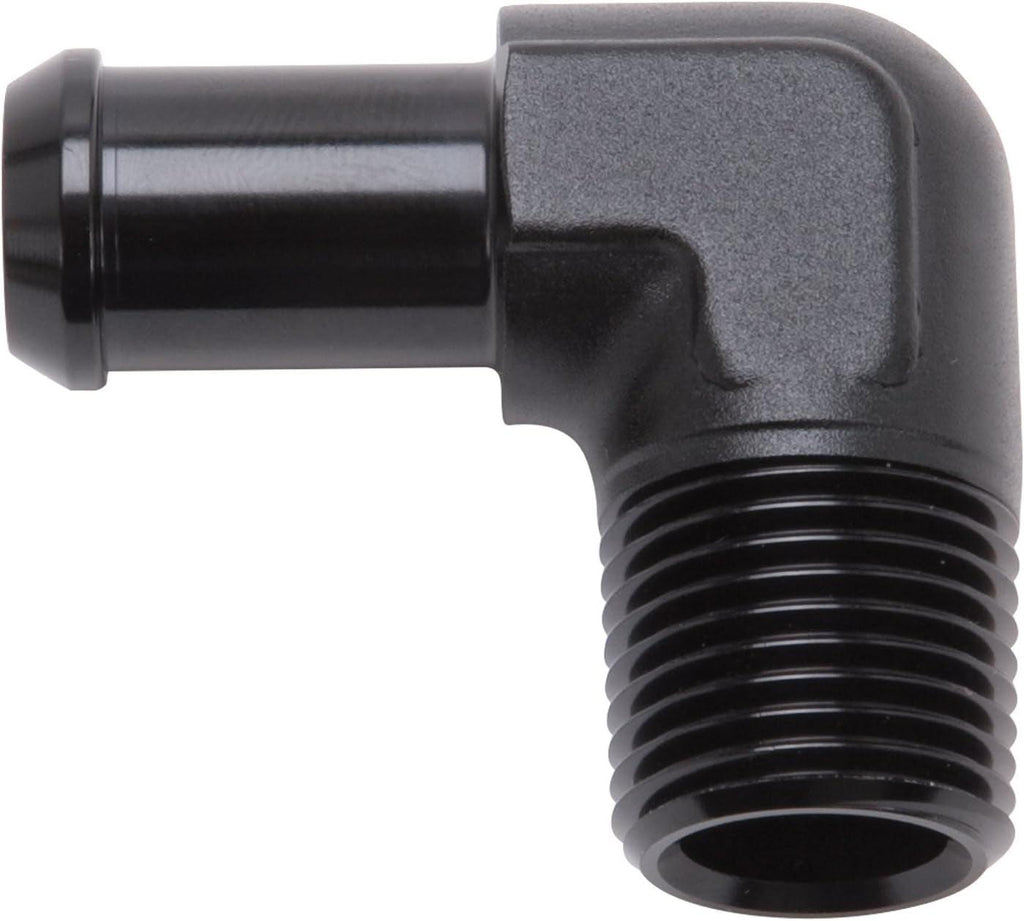 8178 Heater Hose Fitting 90 Degree 1/2 In. NPT and 5/8 In. Barb Black Heater Hose Fitting