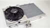 7075 Radiator (Mitsubishi Eva 7/8/9 - Full Size Slim W/ 12-Inch Spal Fan & Shroud/Adjustable -16 or Slip-On Fittings), 1 Pack