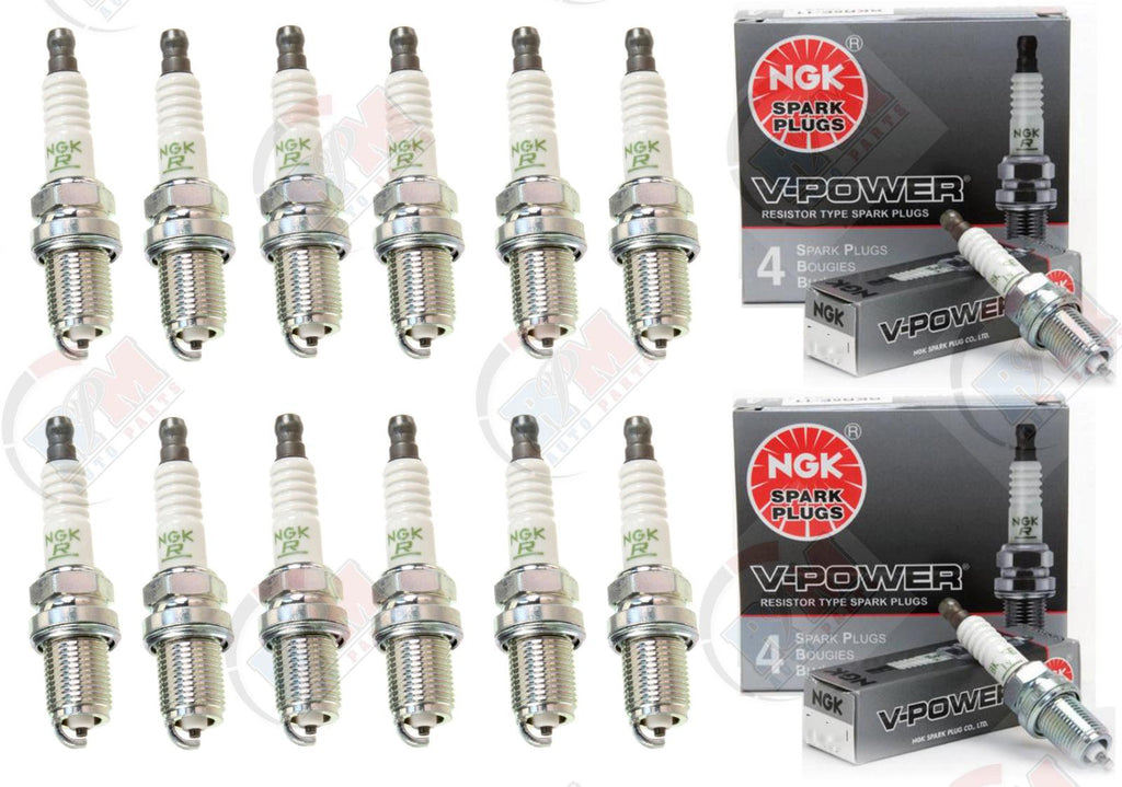 NGK "V-POWER" Spark Plugs (Set of 12) 1998-2002 for Mercedes-Benz ML320 3.2L V6