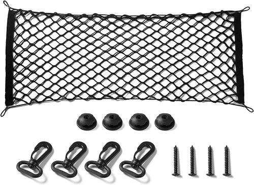Amiss Cargo Net Stretchable, Car Exterior Accessories, Adjustable Elastic Trunk Storage Net with Hook for Suvs, Cars and Trucks (35.4X15.8 Inch)