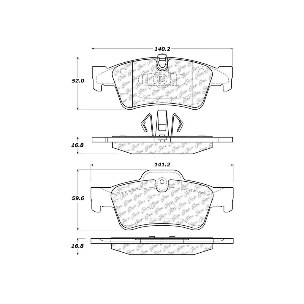 Centric Rear Disc Brake Pad for Mercedes-Benz (103.11220)