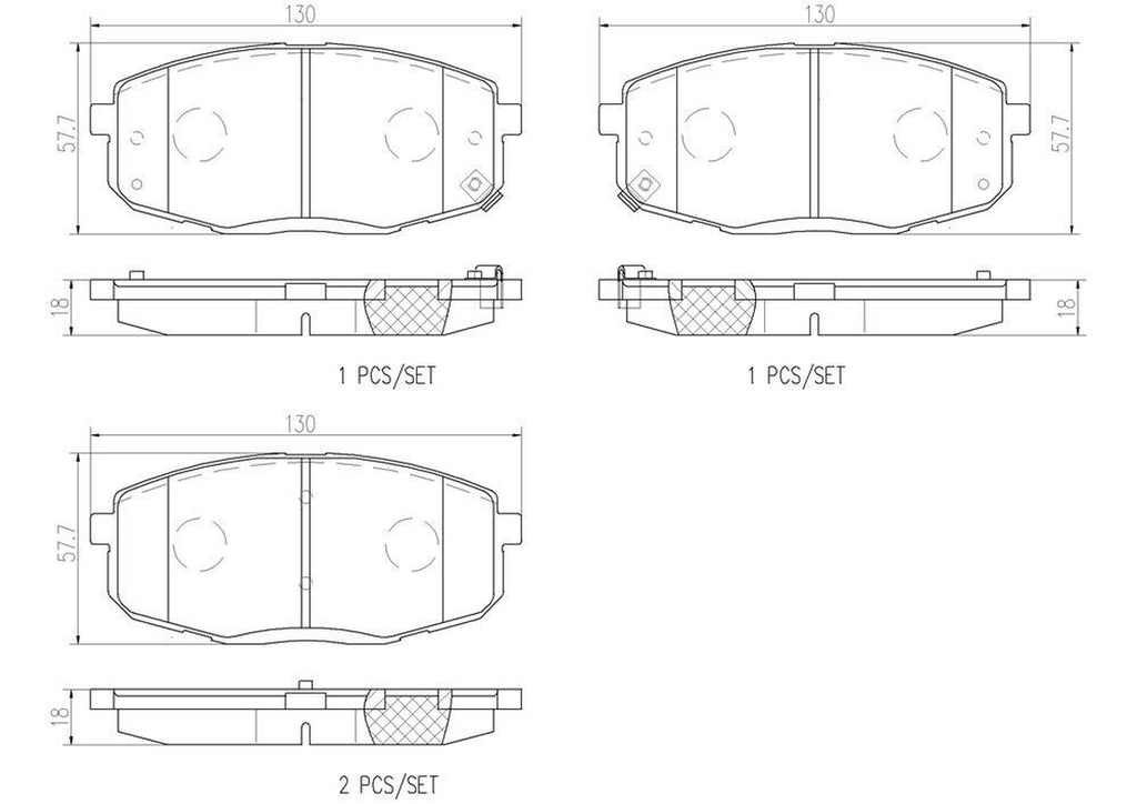 Brembo Front Disc Brake Pad Set for Kia (P30077N)