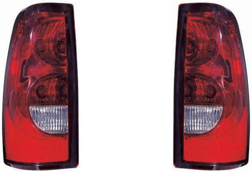 For Chevy Silverado 1500/2500 Series/3500 Single R/Wheel Tail Light 2004-2006 Driver and Passenger Side Pair Fleetside Dark Trim CAPA Certified | GM2800174 | GM2801174 | 15844157 | 15844156
