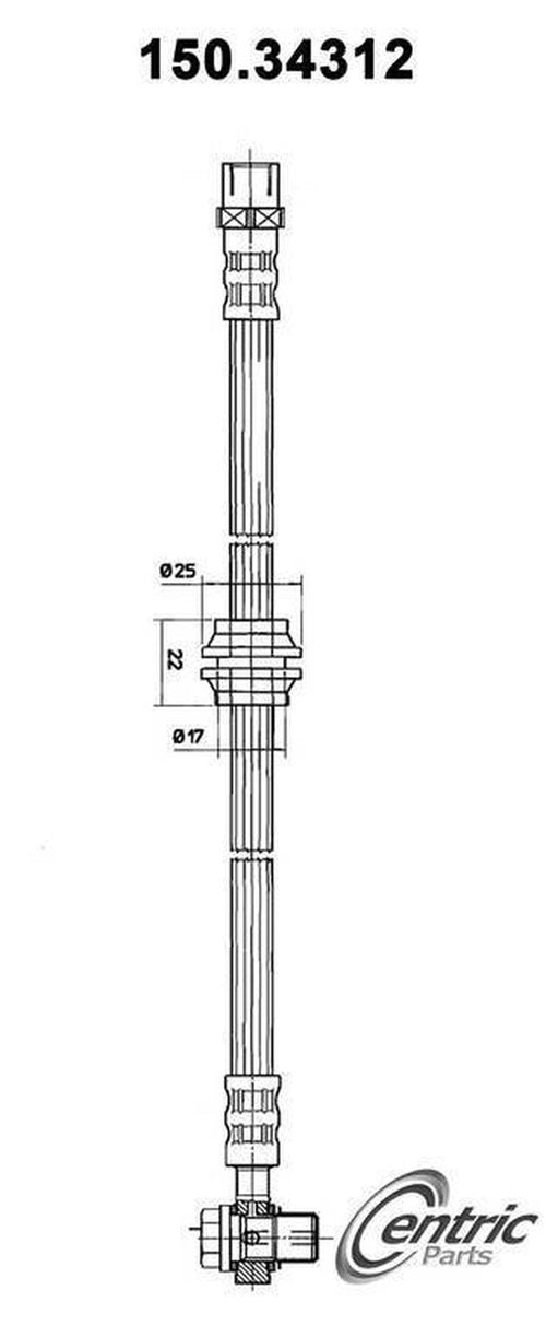 Centric Brake Hydraulic Hose for 02-03 Cooper 150.34312