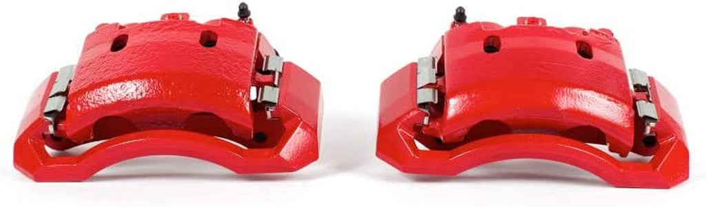 Front S4890 Pair of High-Temp Red Powder Coated Calipers