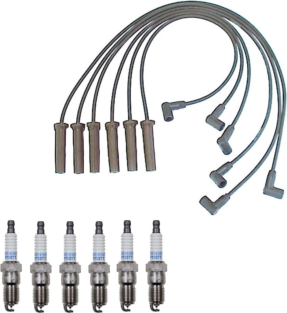 Denso Wire Set 7Mm & 6 Platinum TT Spark Plugs 0.040 Kit for 3.1 3.4 V6