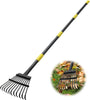Garden Rake,60 Inch Heavy Duty Small Rake 11 Metal Tines -8.5 Inch Wide, Adjustable Steel Handle,Garden Leaf Rake for Collecting Debris among Flower Beds, Delicate Plants, Lawns ,Yards