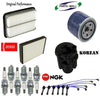 Tune up Kit Filters Wire Set & Spark Plugs for Hyundai Santa Fe 2.4L; 2.7L 01-03