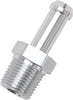 8118 Heater Hose Fitting Hose End Straight 3/8 In. NPT and 3/8 In. Barb Clear Anodized Heater Hose Fitting