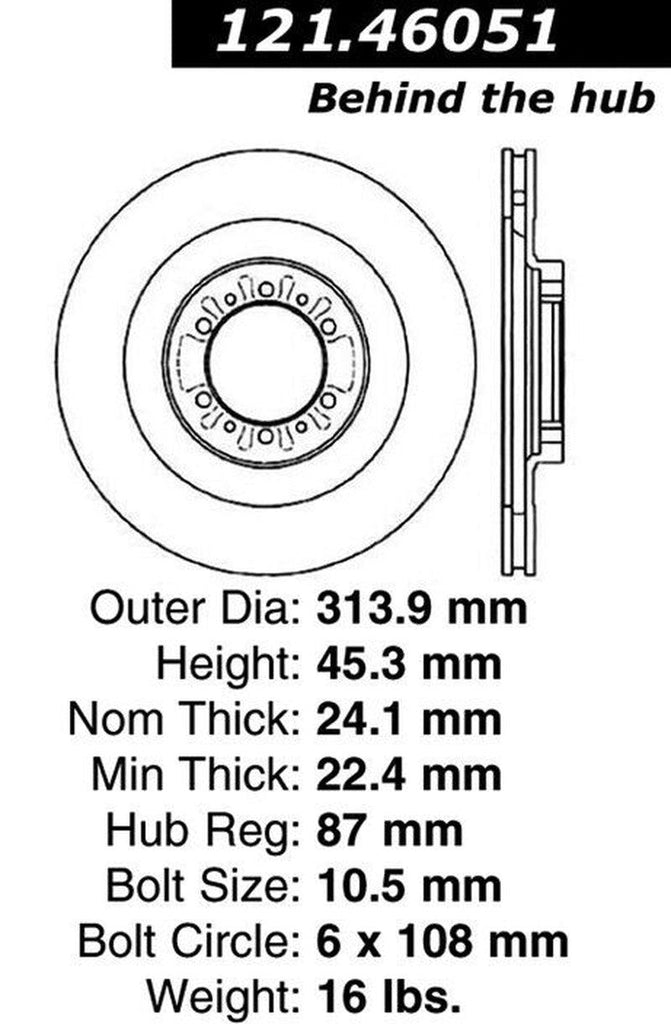 Centric Front Disc Brake Rotor for 00-04 Mitsubishi Montero Sport (121.46051)