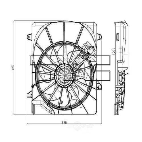 TYC 621690 Dodge Nitro Replacement Radiator/Condenser Cooling Fan Assembly