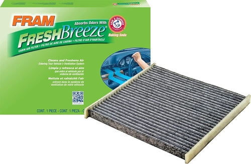Fresh Breeze Cabin Air Filter Replacement for Car Passenger Compartment W/ Arm and Hammer Baking Soda, Easy Install, CF8769A for Select Lexus Vehicles , White