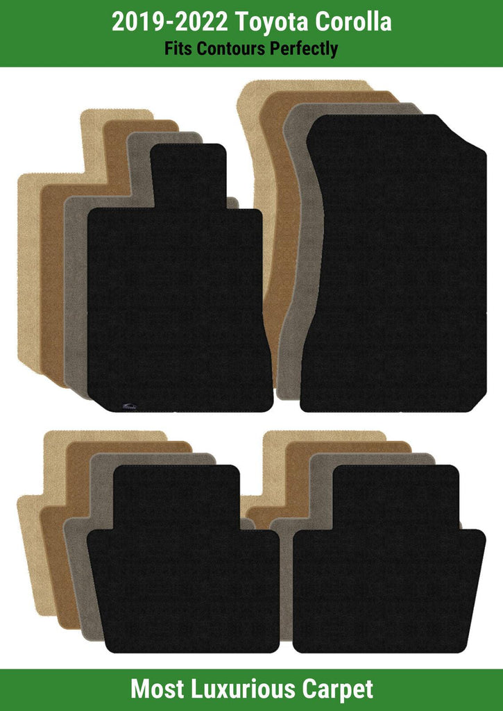 Lloyd Luxe Front & Rear Row Carpet Mats for 2019-2022 Toyota Corolla