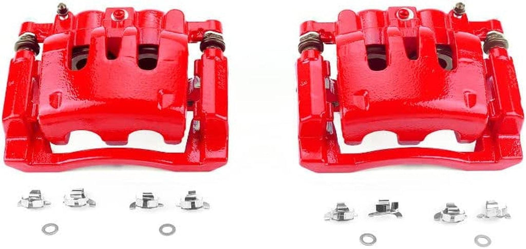 Rear S5076 Pair of High-Temp Red Powder Coated Calipers