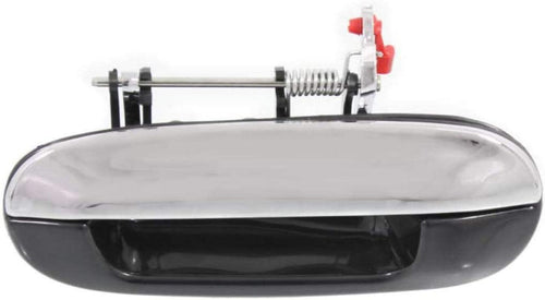 for Buick Rainier Exterior Door Handle Rear, Driver Side Smooth Black Bezel with Chrome Lever 2004-2007 | Trim:All Submodels