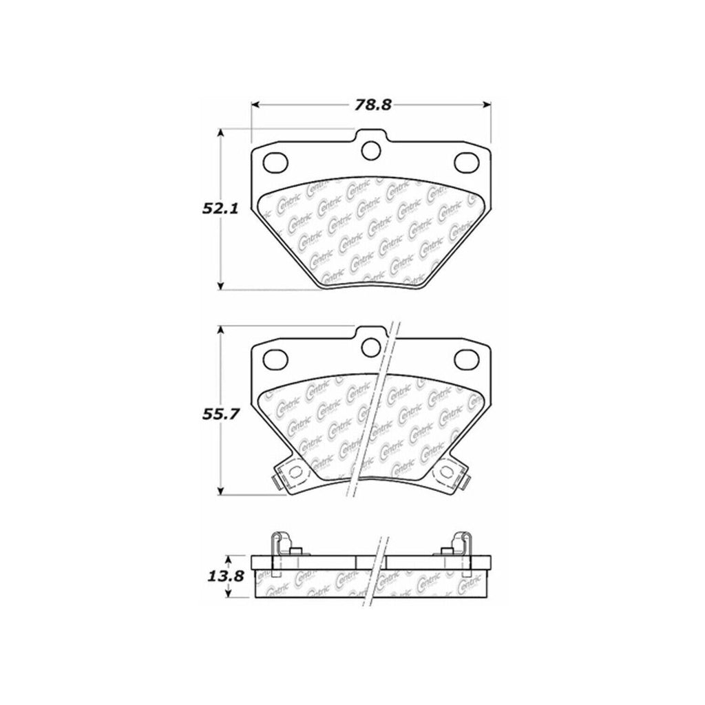 Centric Rear Disc Brake Pad for Matrix, Vibe, Corolla, Celica (105.08230)
