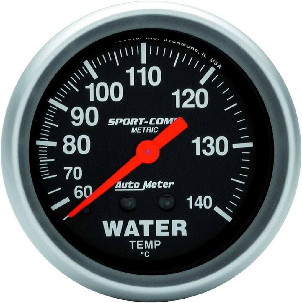 3431-M Sport-Comp Mechanical Metric Water Temperature Gauge,2.625 In.