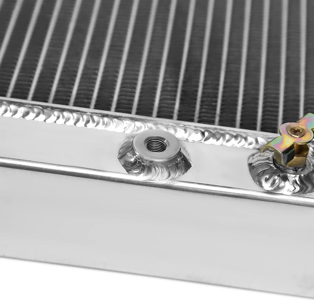 3 Core Manual Transmission 20" Driver/Left Side Radiator Compatible with Ford Mustang/Falcon V8 1969-1970