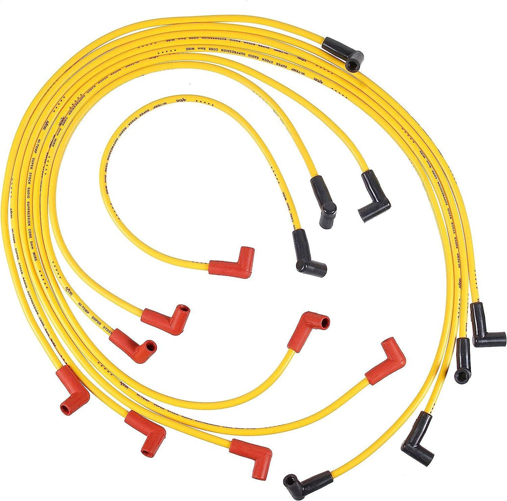 4050 Spark Plug Wire Set - Super Stock Graphite Core 8Mm - Yellow