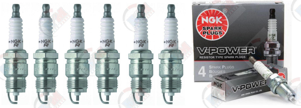 NGK "V-POWER" Spark Plugs Set of 6 1987-1996 for Ford F-150 F-250 F-350 4.9L L6