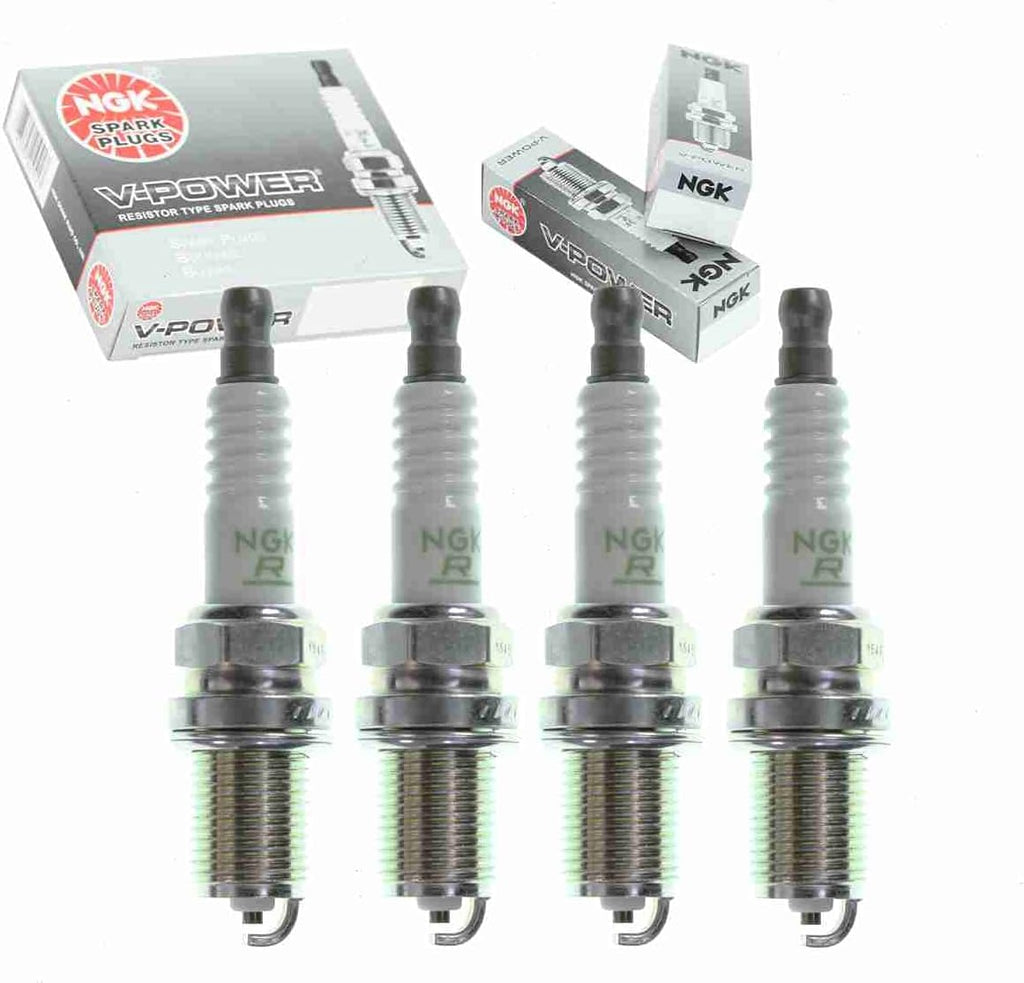 4 Pc NGK V-Power Spark Plugs Compatible with Mitsubishi Eclipse 2.4L L4 1996-2005