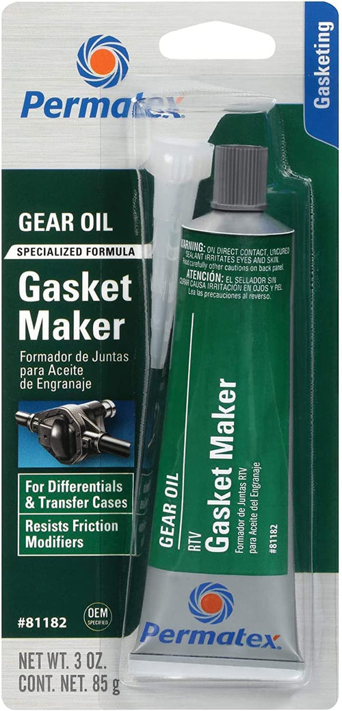Permatex 81182 Gear Oil RTV Gasket Maker, 3 Oz (Packaging May Vary)