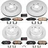 CRK6084 Coated Brake Rotor & Ceramic Brake Pads- Front & Rear