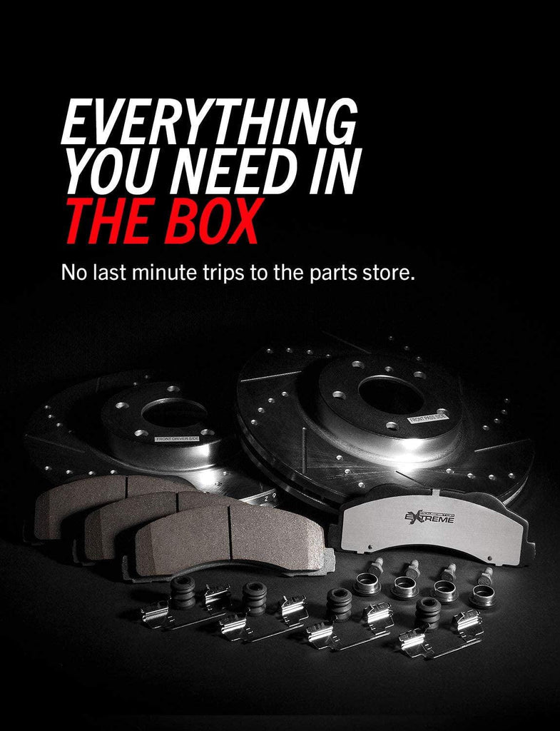 Power Stop K1563-26 Rear Z26 Carbon Fiber Brake Pads with Drilled & Slotted Brake Rotors Kit