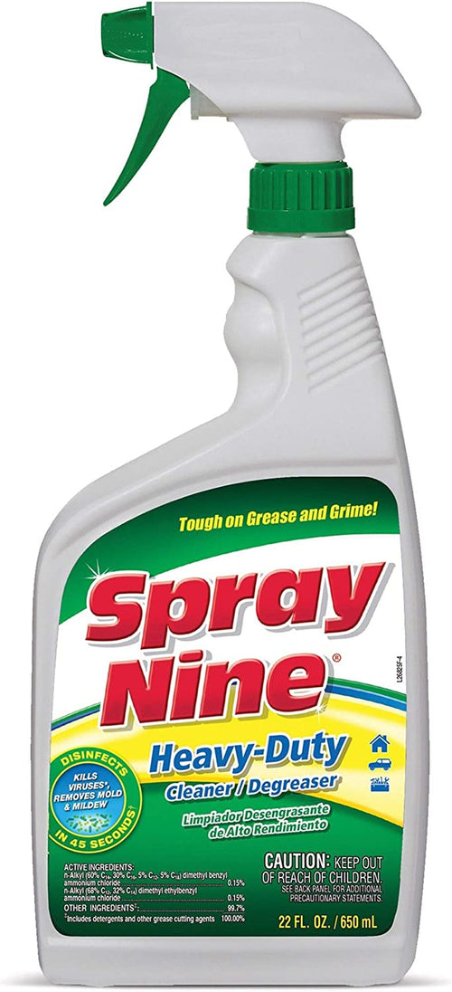 Spray Nine Permatex 26832 Heavy Duty Cleaner, Degreaser and Disinfectant, Multipurpose Cleaner for Common Automotive Shop, Home, Industrial, and Commercial Uses, 32 Oz