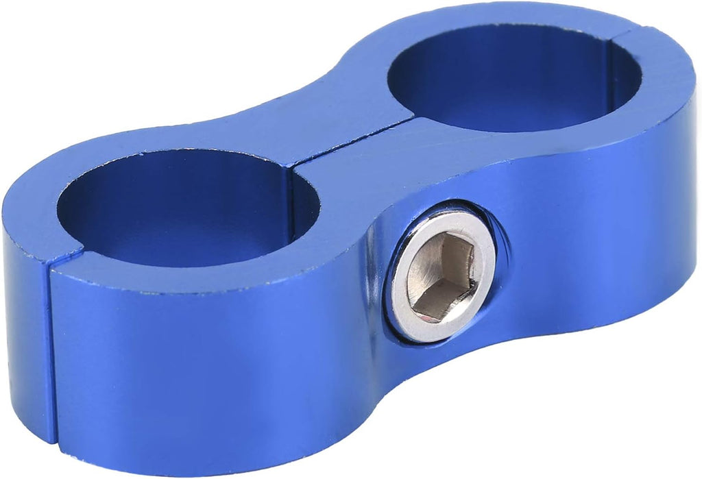 Hose Separator Clamp, 8AN Reusable Pratical Aluminum Alloy Fuel Line Separator, for Water Pipe Brake Line(Blue)