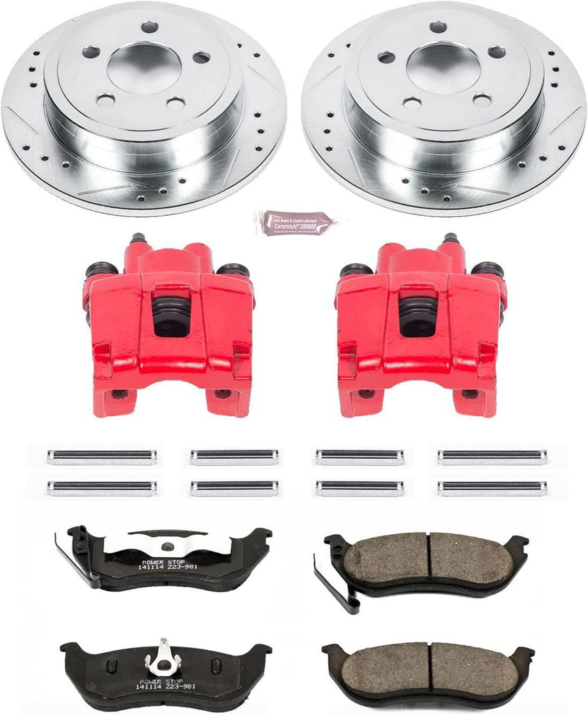 KC2197 Z23 Evolution Sport 1-Click Brake Kit with Powder Coated Calipers (Brake Pads, Drilled/Slotted Rotors)
