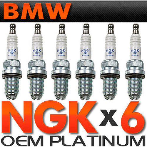 6-BMW Spark Plugs NGK Double Laser Platinum Set for BMW E39-E46-M54