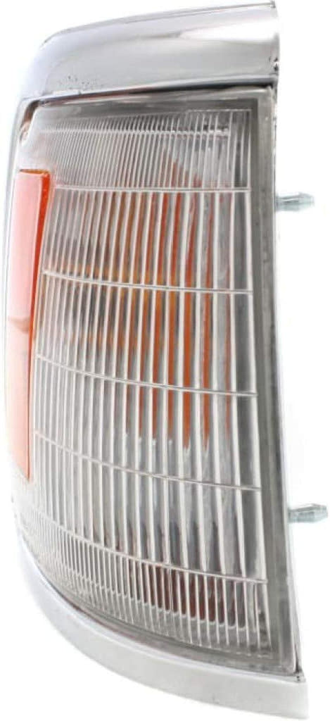 Compatible with Toyota Pickup Corner Light 1992 93 94 1995 Passenger Side | Clear & Amber Lens | W/Chrome Trim | 2WD | TO2521129 | 8161035100