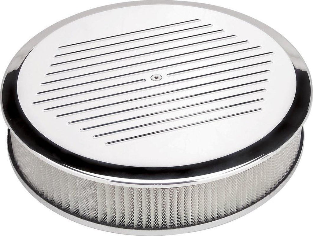 15820 14" round Polished Ball Milled Billet Air Cleaner