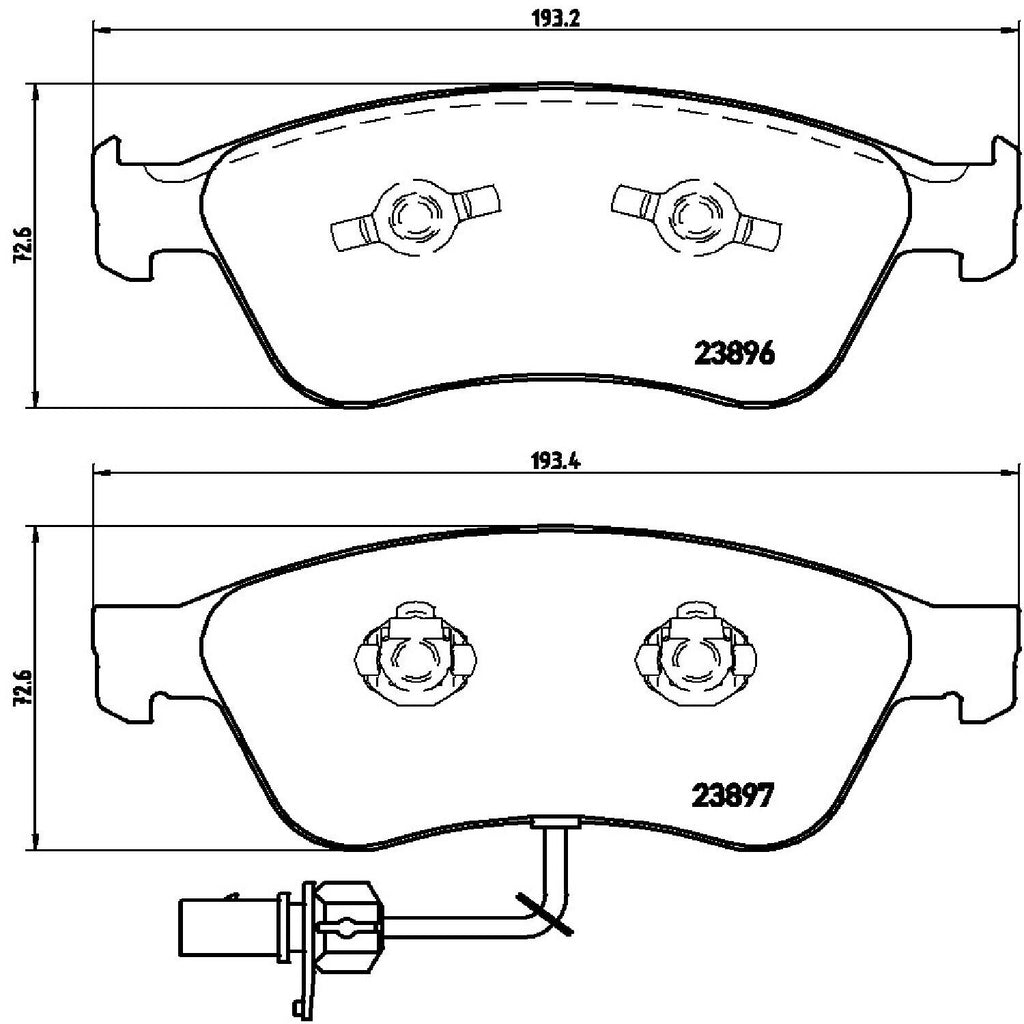 Brembo Front Disc Brake Pad Set for A8 Quattro, Phaeton (P85102)